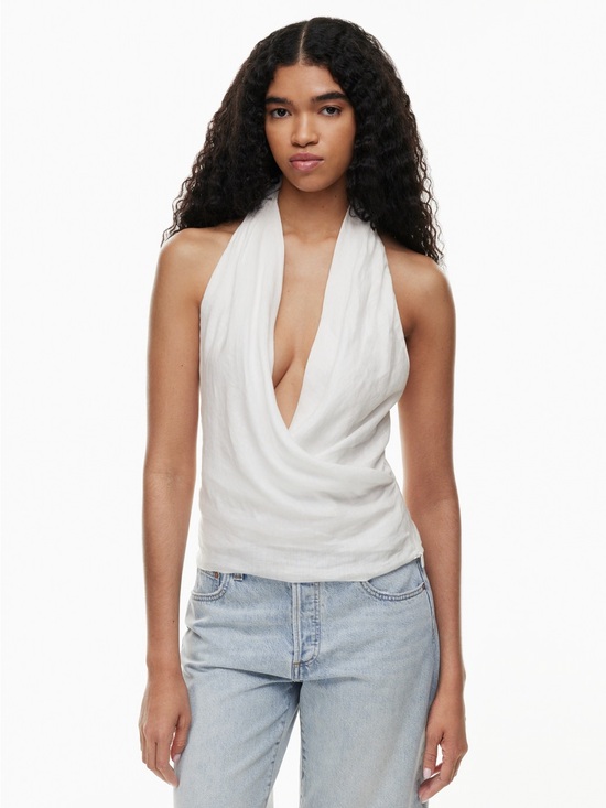 Zara Tops - Zara White Sleeveless Linen Draped Vest size: Medium. NWT✨